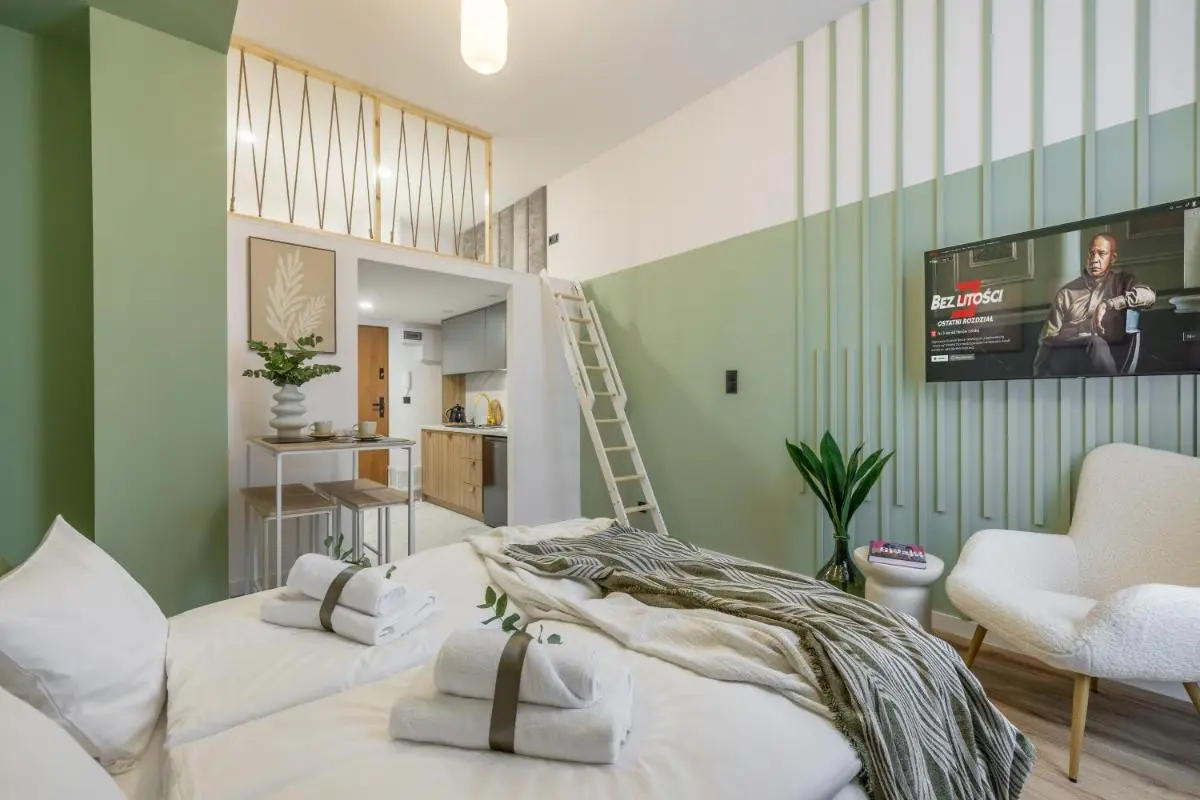 Image 4 of BAST 143 Apartamenty TOP LOCATION do wyboru z wanną ,andresolą , OFF Piotrkowska , WYTWÓRNIA , EC1 ,Stajnia Jednorożca , WINDA , parking na terenie , Orientarium , Hopa Lupa , ATLAS ARENA